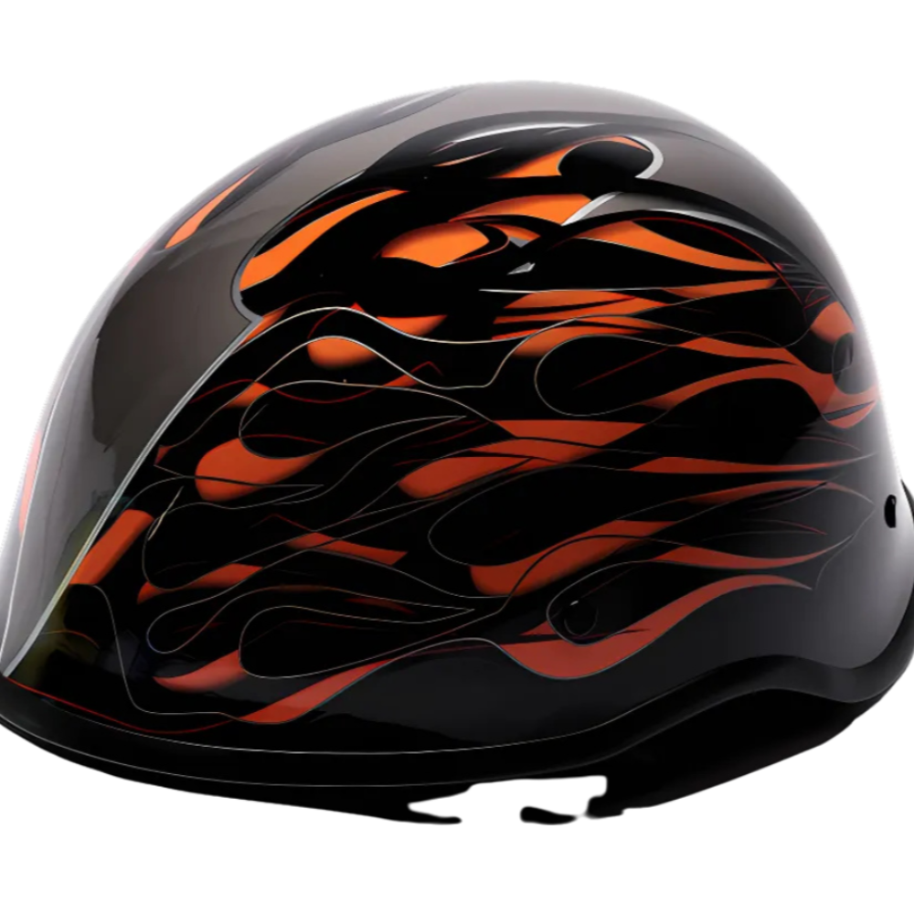 Motorcycle Helmet Half Helmet DVS Model P110 Matt-Flame