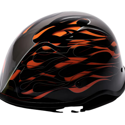 Motorcycle Helmet Half Helmet DVS Model P110 Matt-Flame