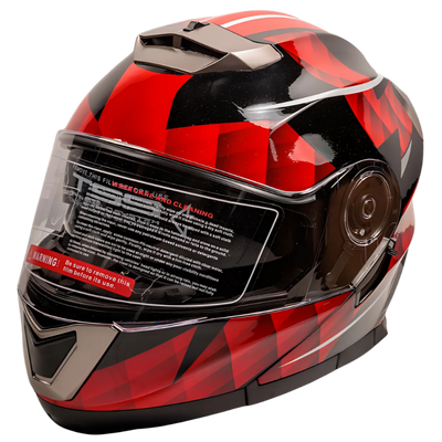 Casque moto modulaire DVS Modèle T161 Rouge