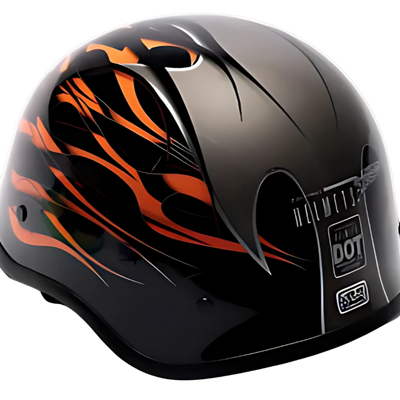 Motorcycle Helmet Half Helmet DVS Model P110 Matt-Flame