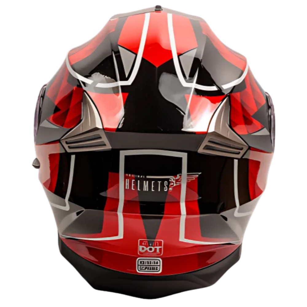Casque moto modulaire DVS Modèle T161 Rouge