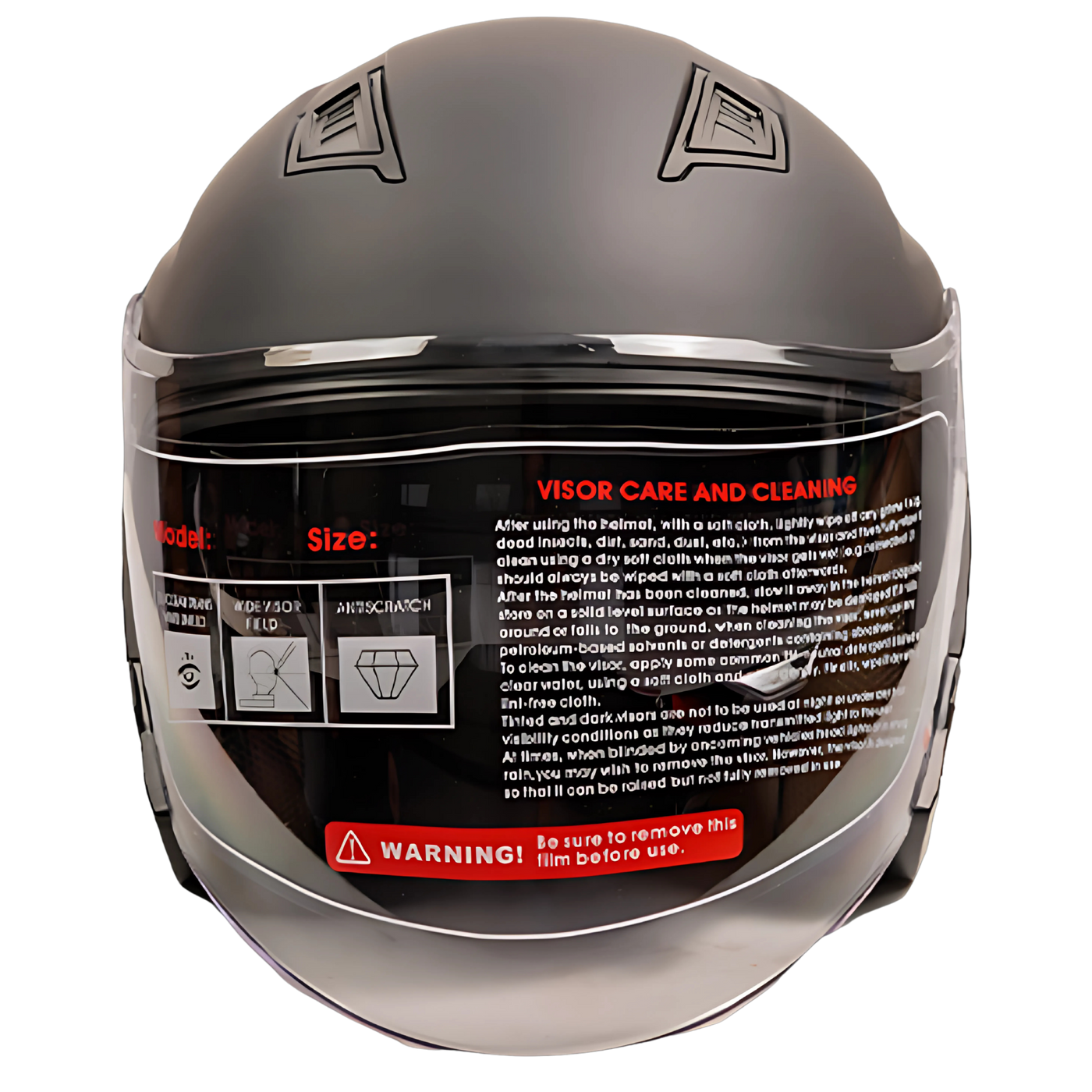 DVS Open Face Motorcycle Helmet Model T520 Matt