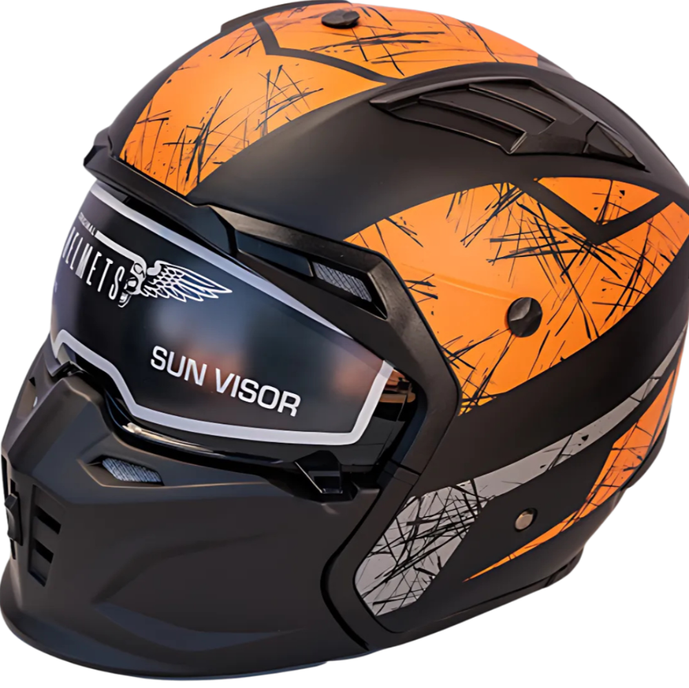 DVS Off-Road Motorcycle Helmet Model T164 Orange
