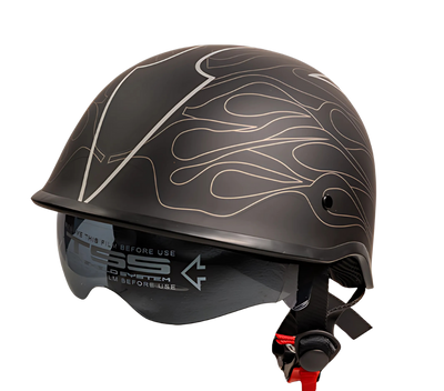 DVS Half Helmet Motorcycle Helmet Model P110 Flame Grey